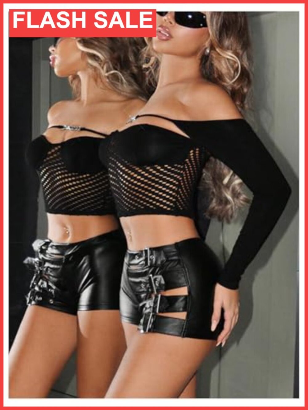 Leather Mini Shorts Low Rise Booty Micro Rave Buckle Cut Out - Picture 3 of 5